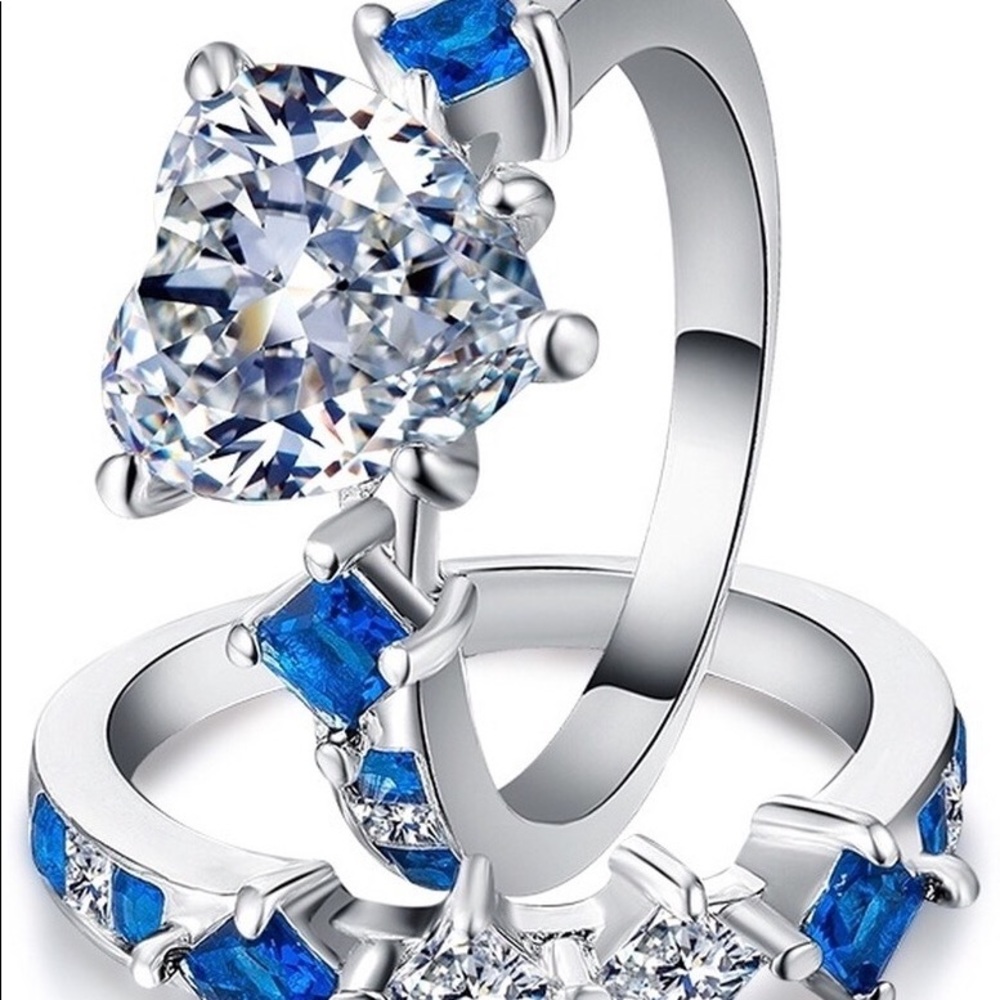 925 sterling silver wedding band set